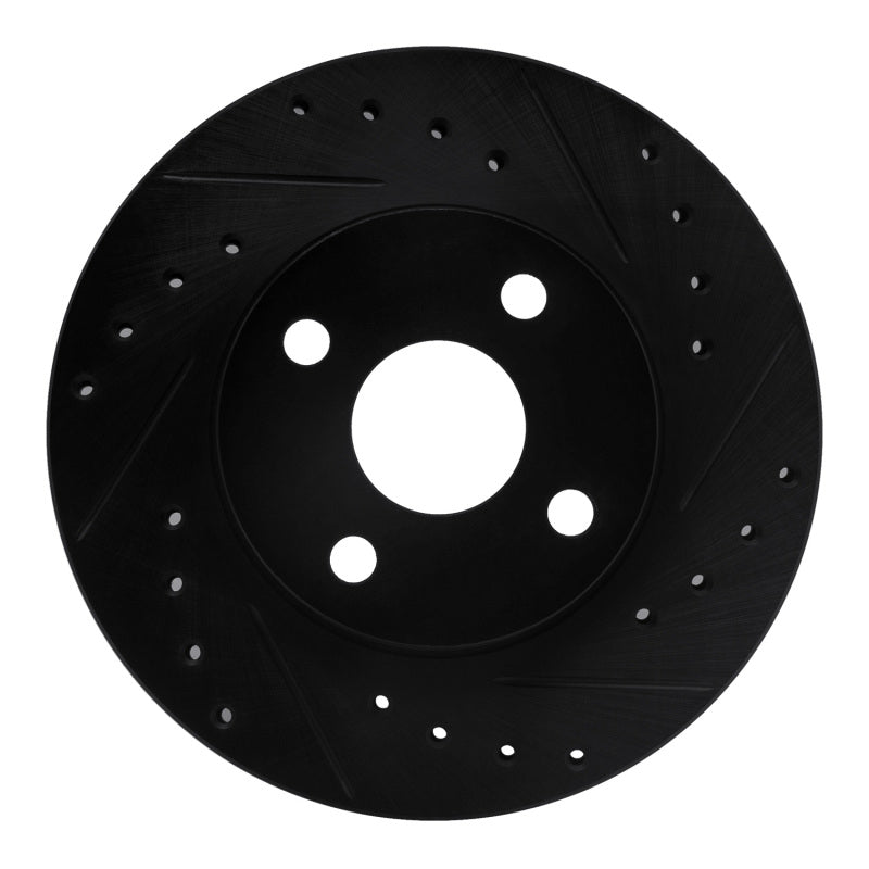 R1 Concepts R1 92-95 Toyota Paseo Front Right Drilled & Slotted Black Brake Rotor
