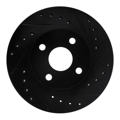 R1 Concepts R1 92-95 Toyota Paseo Front Right Drilled & Slotted Black Brake Rotor