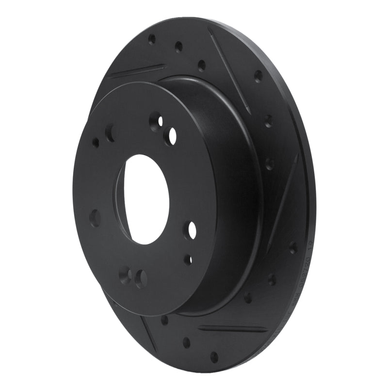 R1 Concepts R1 97-06 Acura Integra Rear Right Drilled & Slotted Black Brake Rotor