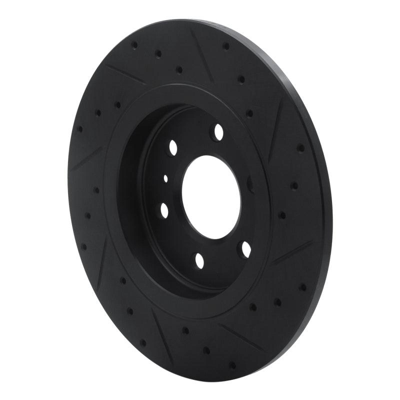 R1 Concepts R1 06-09 Buick Terraza Rear Left Drilled & Slotted Black Brake Rotor