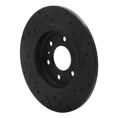 R1 Concepts R1 06-09 Buick Terraza Rear Left Drilled & Slotted Black Brake Rotor