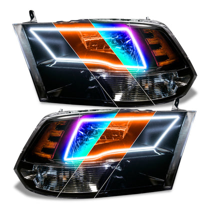 ORACLE Lighting Oracle 09-18 Dodge Ram Switchback Quad Headlight Halo Kit - RGB+A + w/o Controller