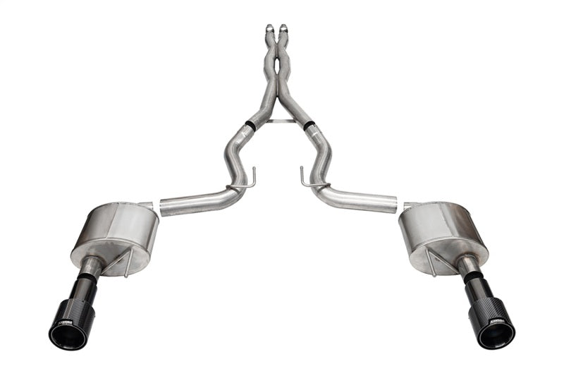 CORSA Performance Corsa 2024+ Ford Mustang GT 5.0L V8 Xtreme 4.5 Cat-Back Duel Rear w/ 4.5 In Carbon Fiber Tips