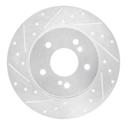 R1 Concepts R1 96-98 Mercedes-Benz SL320 Rear Left Drilled & Slotted Silver Brake Rotor