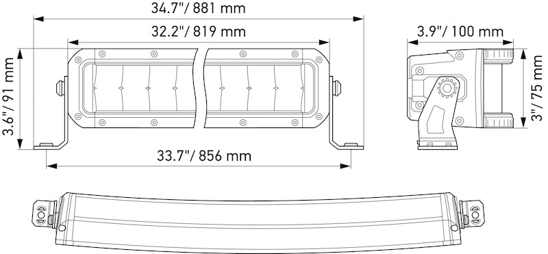 Hella Universal Black Magic 30in Tough Double Row Curved Light Bar - Spot & Flood Light