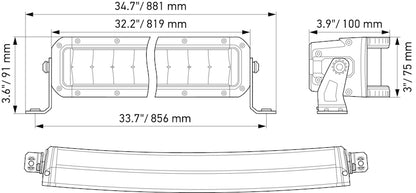 Hella Universal Black Magic 30in Tough Double Row Curved Light Bar - Spot & Flood Light