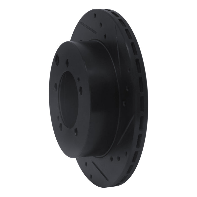 R1 Concepts R1 92-96 Mitsubishi DIAMANTE Rear Right Drilled & Slotted Black Brake Rotor