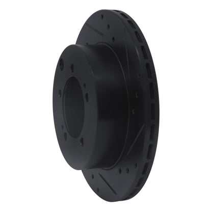 R1 Concepts R1 92-96 Mitsubishi DIAMANTE Rear Right Drilled & Slotted Black Brake Rotor