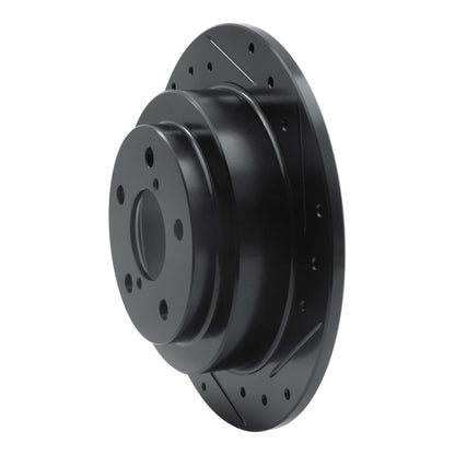 R1 Concepts R1 90-08 Saab 9-2X Rear Right Drilled & Slotted Black Brake Rotor