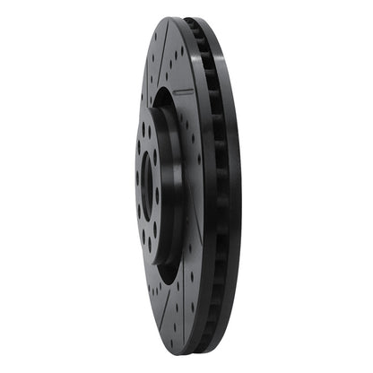 R1 Concepts R1 98-09 Audi A4 (Mexico) Front Left Drilled & Slotted Black Brake Rotor