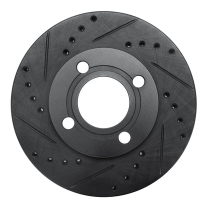 R1 Concepts R1 84-87 Audi 4000 Quattro Front Left Drilled & Slotted Black Brake Rotor