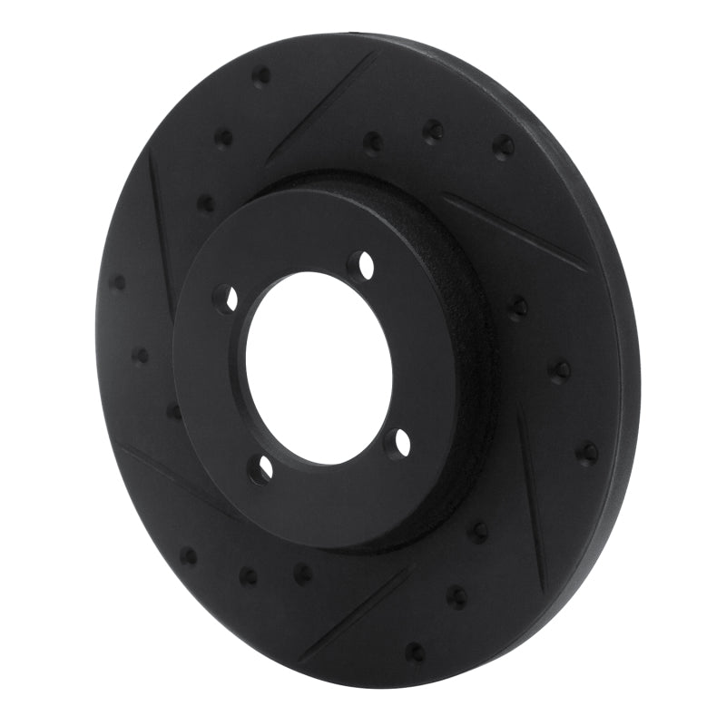 R1 Concepts R1 74-87 Dodge COLT Front Left Drilled & Slotted Black Brake Rotor