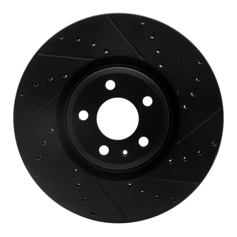 R1 Concepts R1 2018-2025 Audi S5 Front Right Drilled & Slotted Black Brake Rotor