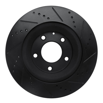 R1 Concepts R1 04-11 Mazda RX-8 Rear Left Drilled & Slotted Black Brake Rotor