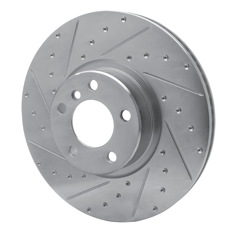 R1 Concepts R1 16-18 BMW X4 Right Front Drilled & Slotted Silver Brake Rotor