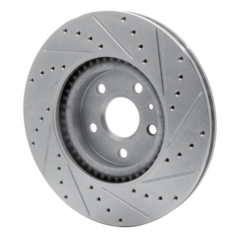 R1 Concepts R1 08-17 Cadillac CTS Front Left Drilled & Slotted Silver Brake Rotor