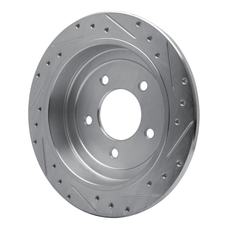 R1 Concepts R1 97-04 Ford Expedition Rear Left Drilled & Slotted Silver Brake Rotor