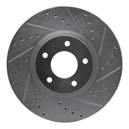 R1 Concepts R1 07-13 Mazda 3 Front Right Drilled & Slotted Silver Brake Rotor