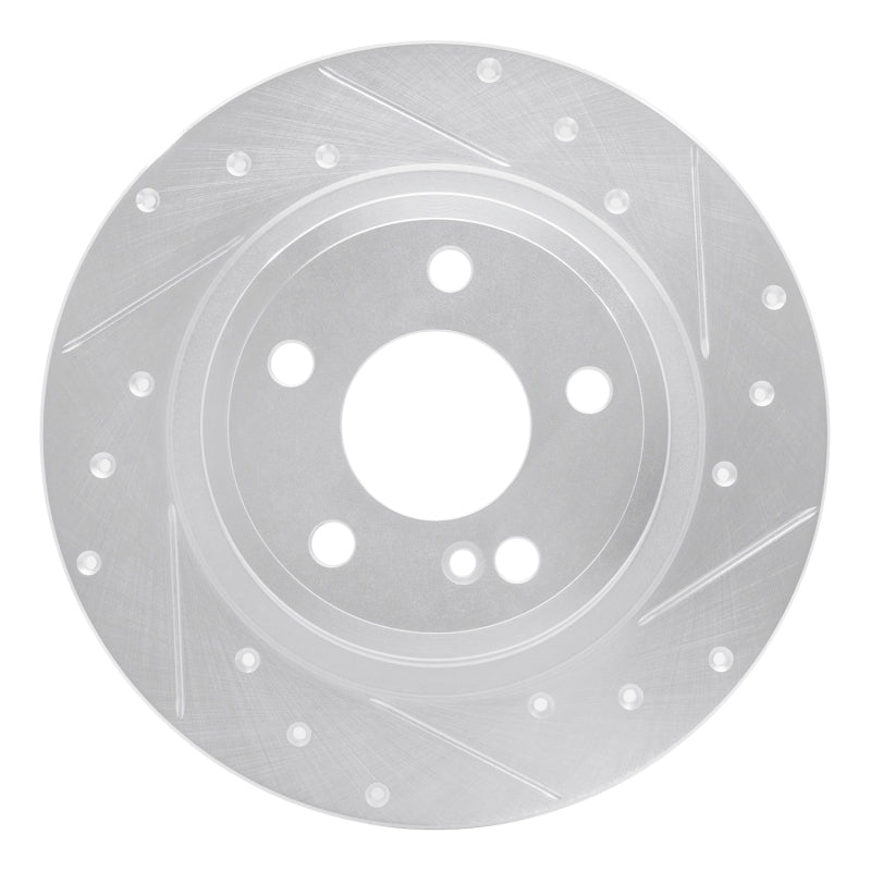 R1 Concepts R1 14-20 Infiniti QX30 Rear Right Drilled & Slotted Silver Brake Rotor
