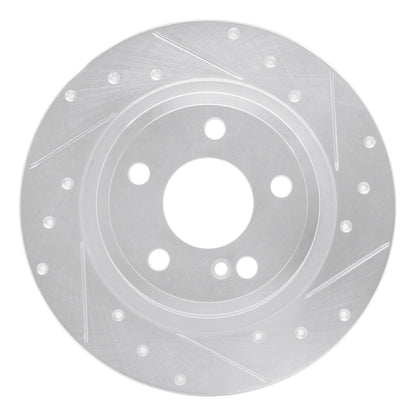 R1 Concepts R1 14-20 Infiniti QX30 Rear Right Drilled & Slotted Silver Brake Rotor