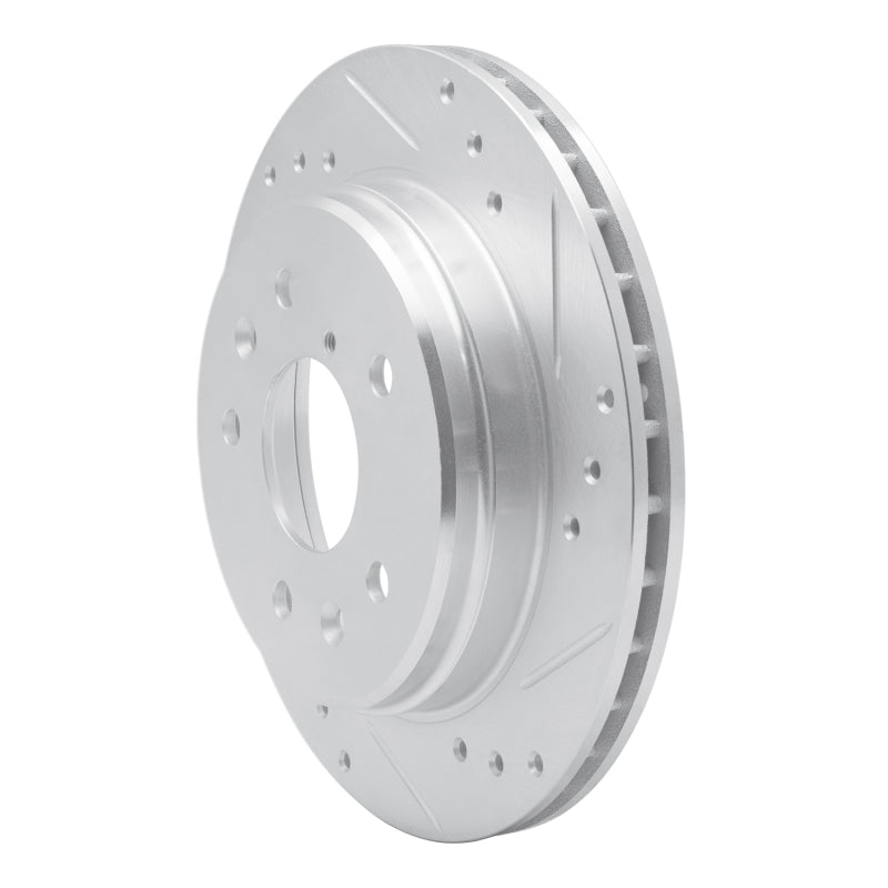 R1 Concepts R1 86-91 Mazda RX-7 Rear Right Drilled & Slotted Silver Brake Rotor