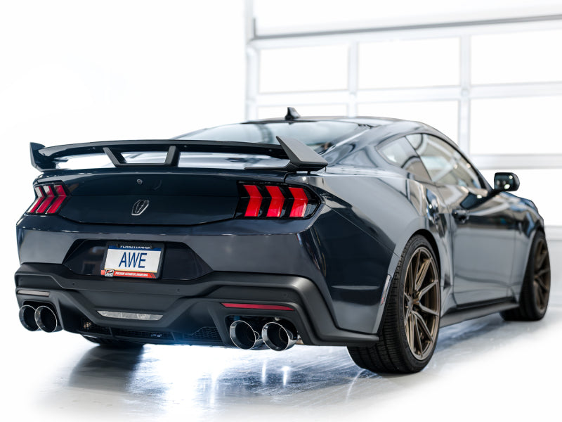 AWE Tuning AWE 2024 Ford Mustang Dark Horse S650 RWD Track Edition Cat-Back Exhaust w/ Quad Chrome Silver Tips