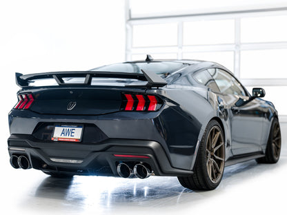 AWE Tuning AWE 2024 Ford Mustang Dark Horse S650 RWD Track Edition Cat-Back Exhaust w/ Quad Chrome Silver Tips