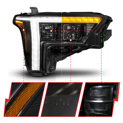 ANZO 22-24 Toyota Tundra (w/Factory LED Refl.) Z-Series Full LED Proj Headlights - Pass. Side ONLY