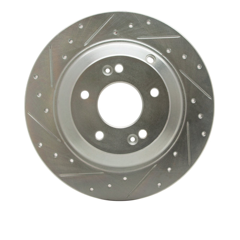 R1 Concepts R1 10-16 Hyundai Genesis Coupe Rear Left Drilled & Slotted Silver Brake Rotor