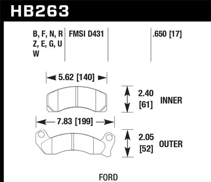 Hawk Performance Hawk 1987-1993 Ford Mustang GT 5.0 HPS 5.0 Front Brake Pads