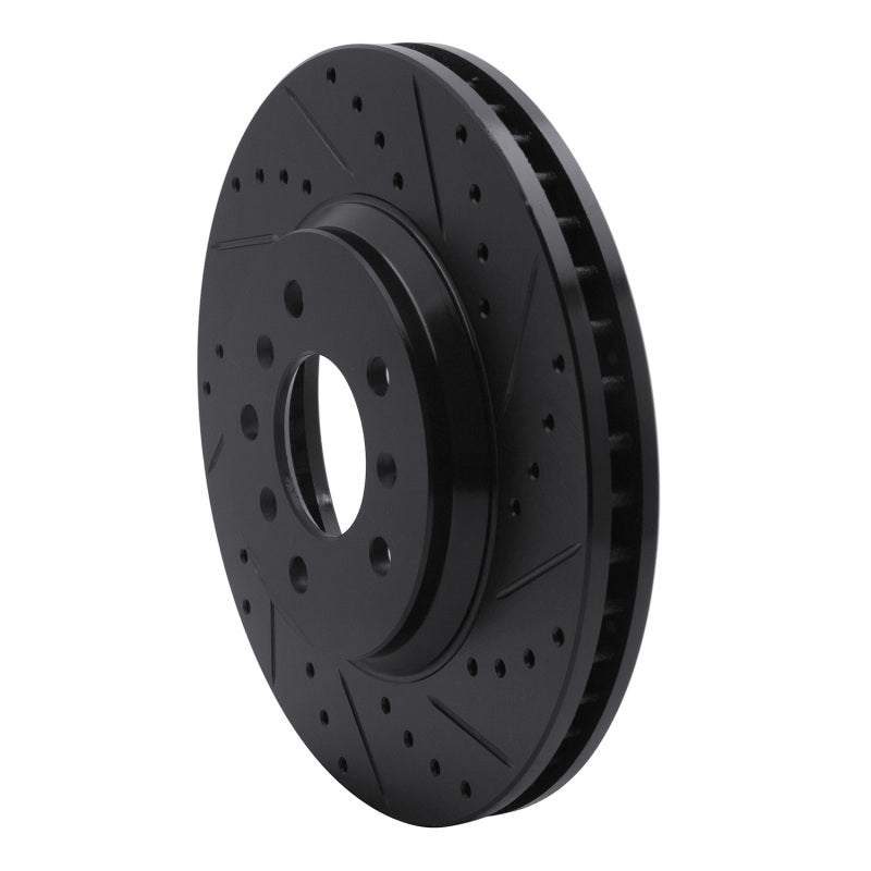 R1 Concepts R1 06-16 Buick Lucerne Front Right Drilled & Slotted Black Brake Rotor