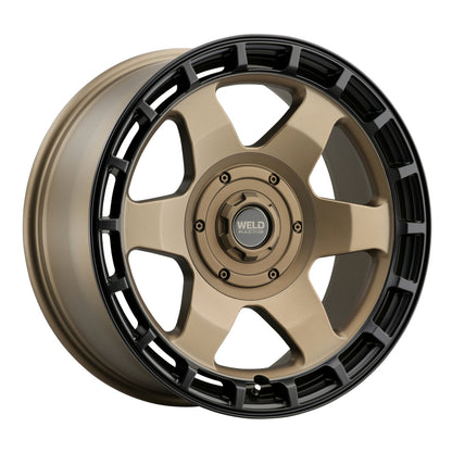 Weld Off-Road Ridge 20x9 - 5x127 / 5x139.7 BP - ET0 - 87.1mm CB - Satin Bronze Wheel (Black Ring)