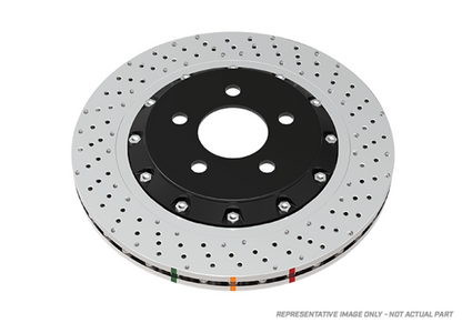 DBA 09-16 Cadillac CTS V Front Left 5000 Series 2-Piece Drilled Rotor w/Black Hat