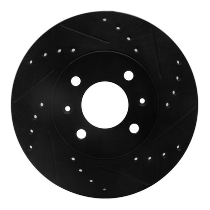 R1 Concepts R1 06-12 Dodge Attitude (Mexico) Front Right Drilled & Slotted Black Brake Rotor