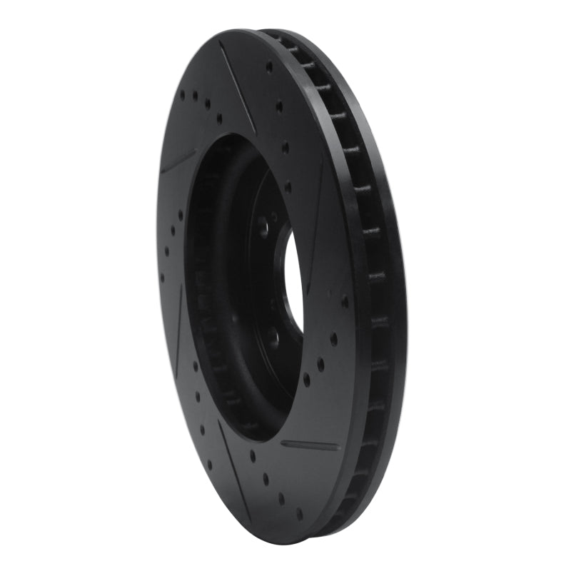 R1 Concepts R1 05-10 Honda Odyssey Front Left Drilled & Slotted Black Brake Rotor