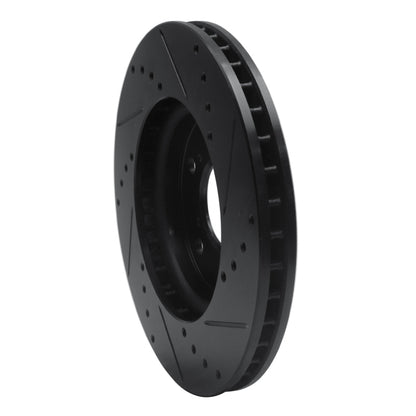 R1 Concepts R1 05-10 Honda Odyssey Front Left Drilled & Slotted Black Brake Rotor