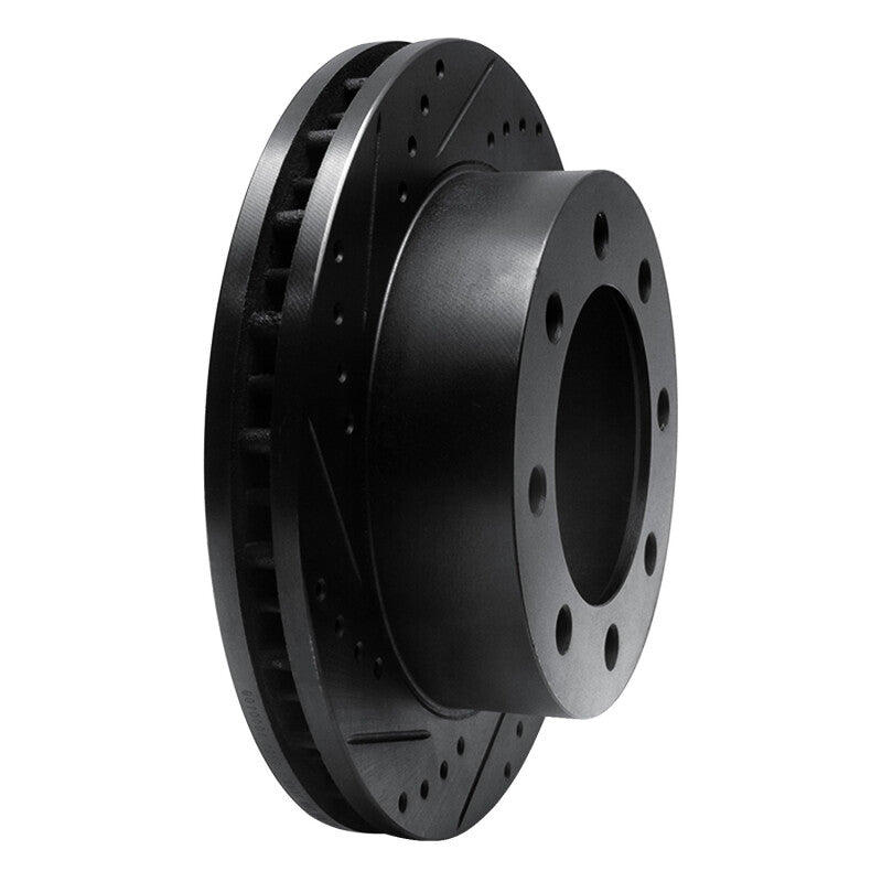 R1 Concepts R1 99-99 Ford F-250 4WD (Super Duty) Front Left Drilled & Slotted Black Brake Rotor