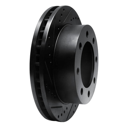 R1 Concepts R1 99-99 Ford F-250 4WD (Super Duty) Front Left Drilled & Slotted Black Brake Rotor