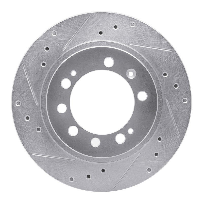R1 Concepts R1 83-89 Chrysler Conquest Rear Left Drilled & Slotted Silver Brake Rotor
