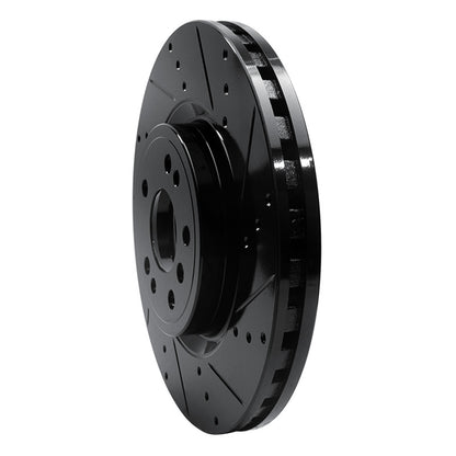 R1 Concepts R1 12-18 Mercedes-Benz ML350 Front Right Drilled & Slotted Black Brake Rotor