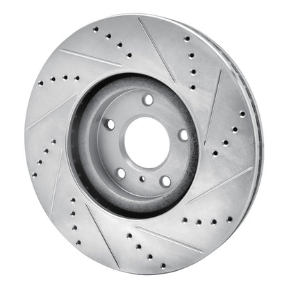 R1 Concepts R1 07-15 Infiniti G35 Front Left Drilled & Slotted Silver Brake Rotor
