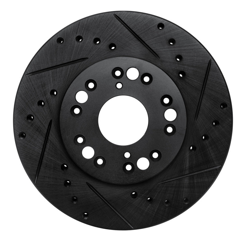 R1 Concepts R1 90-90 Lexus LS400 Front Right Drilled & Slotted Black Brake Rotor