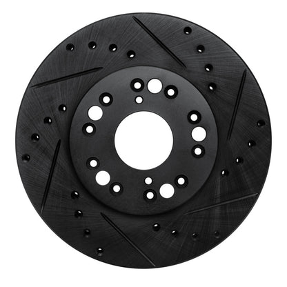 R1 Concepts R1 90-90 Lexus LS400 Front Right Drilled & Slotted Black Brake Rotor