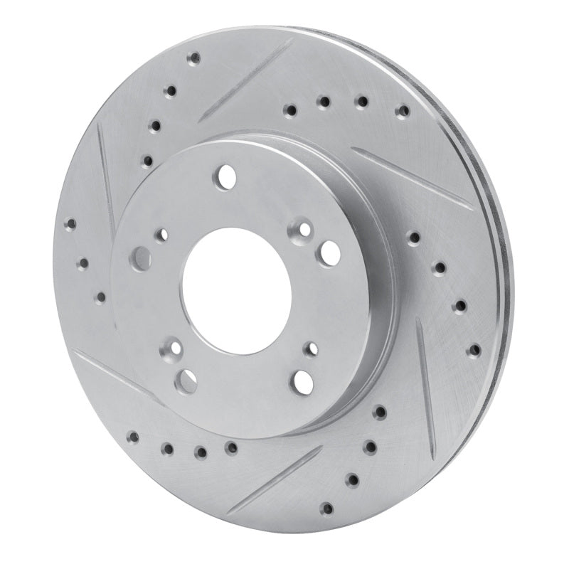 R1 Concepts R1 02-15 Acura RSX Front Left Drilled & Slotted Silver Brake Rotor
