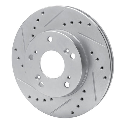 R1 Concepts R1 02-15 Acura RSX Front Left Drilled & Slotted Silver Brake Rotor
