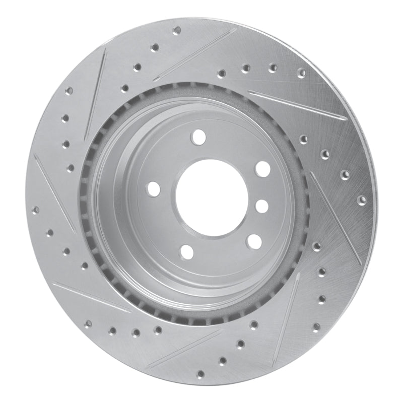 R1 Concepts R1 06-15 BMW 335XI Rear Right Drilled & Slotted Silver Brake Rotor