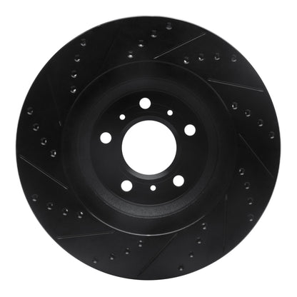 R1 Concepts R1 06-16 Buick Lucerne Front Right Drilled & Slotted Black Brake Rotor