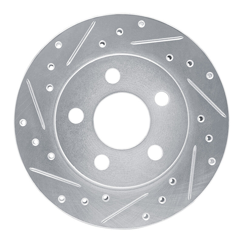 R1 Concepts R1 85-89 Dodge SHADOW Front Left Drilled & Slotted Silver Brake Rotor