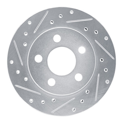 R1 Concepts R1 85-89 Dodge SHADOW Front Left Drilled & Slotted Silver Brake Rotor