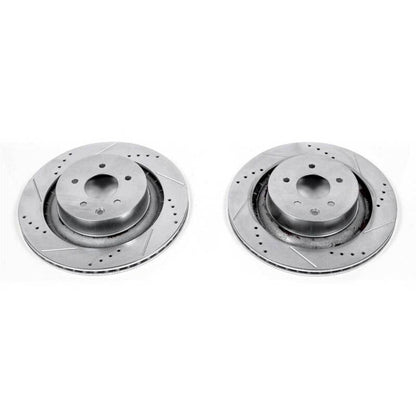 PowerStop Power Stop 08-13 Infiniti G37 Rear Evolution Drilled & Slotted Rotors - Pair